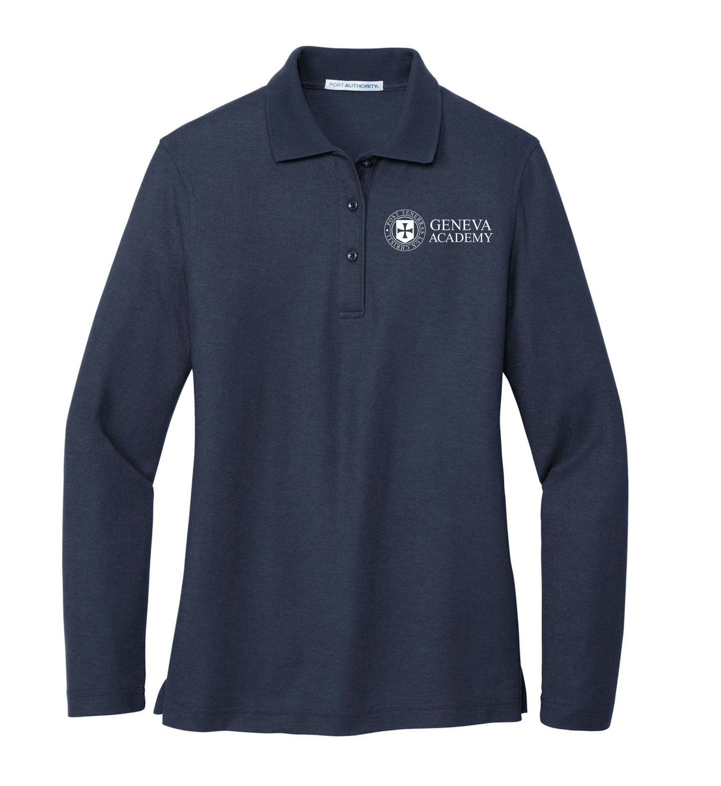 Geneva Academy Men's or Women's Long Sleeve Silk Touch Polo